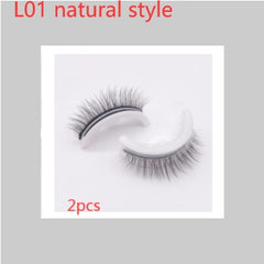 Reusable 3D Mink Lashes Natural False Eyelashes Self Adhesive Fake Glue Free Makeup Eyelash Extension Silk