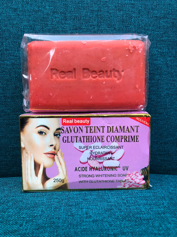 Real Beauty Savon Teint Diamant Glutathione Comprime Soap 250 with Glutathione Tablets