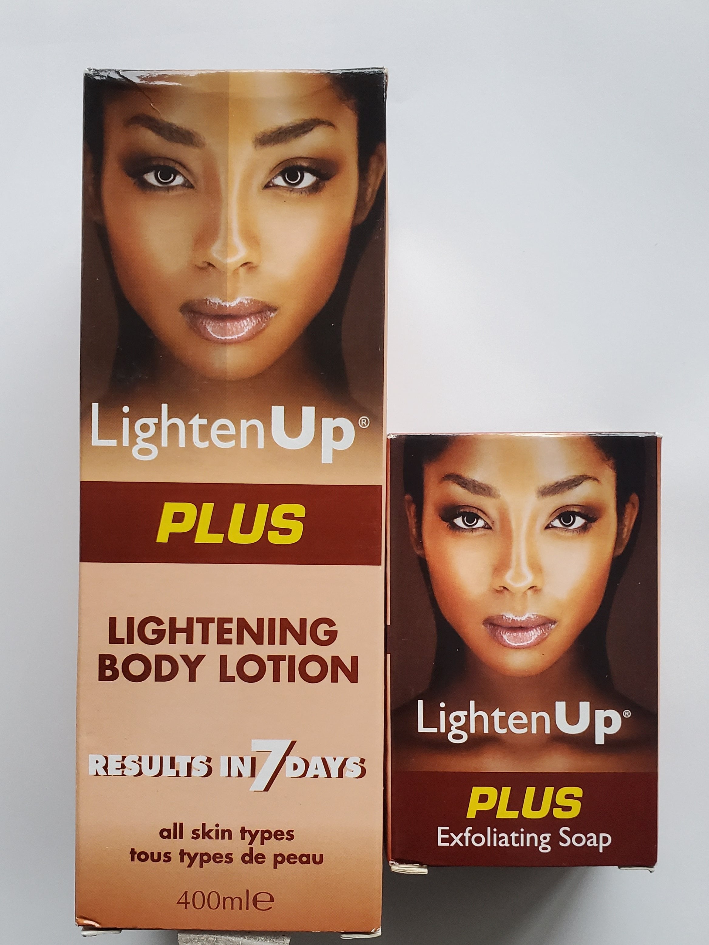 LIGHENUP PLUS LIGHTENING 2 PC SET: BODY LOTION + SOAP RESULT IN 7DAYS - Afro Body Glow