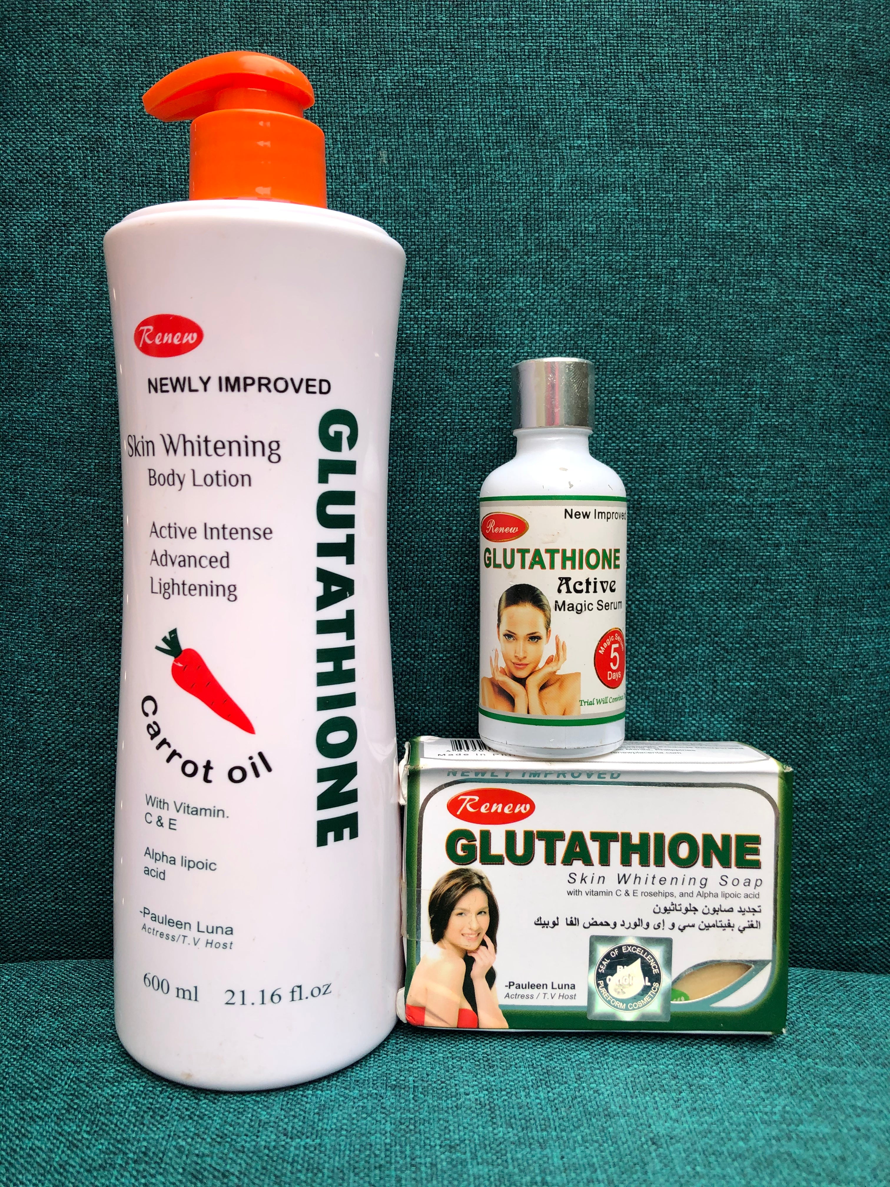 Glutathione Super Lightening 500ml Lotion With Carrot Oil Set: Serum,S – Afro Body Glow
