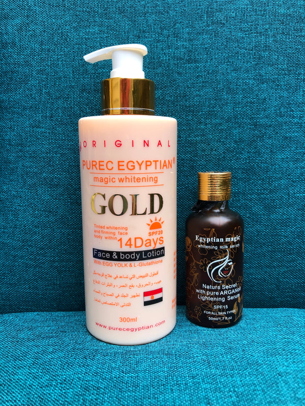 Pure Egyptian Magic Whitening Gold Lotion 300ml + Serum