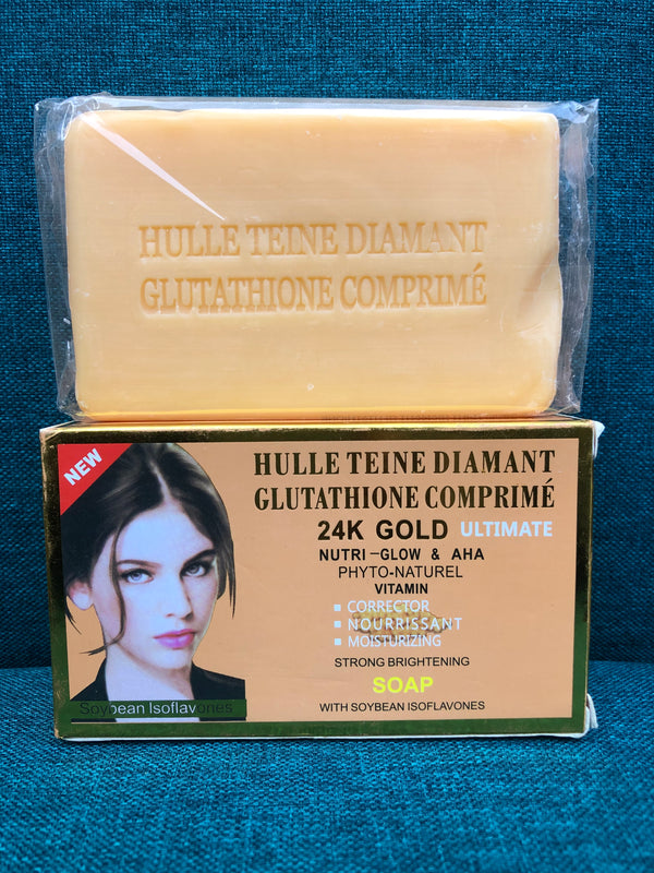 Savon Teint Diamant Glutathione Comprime 24k Gold Soap 250g With Soybean Isoflavones