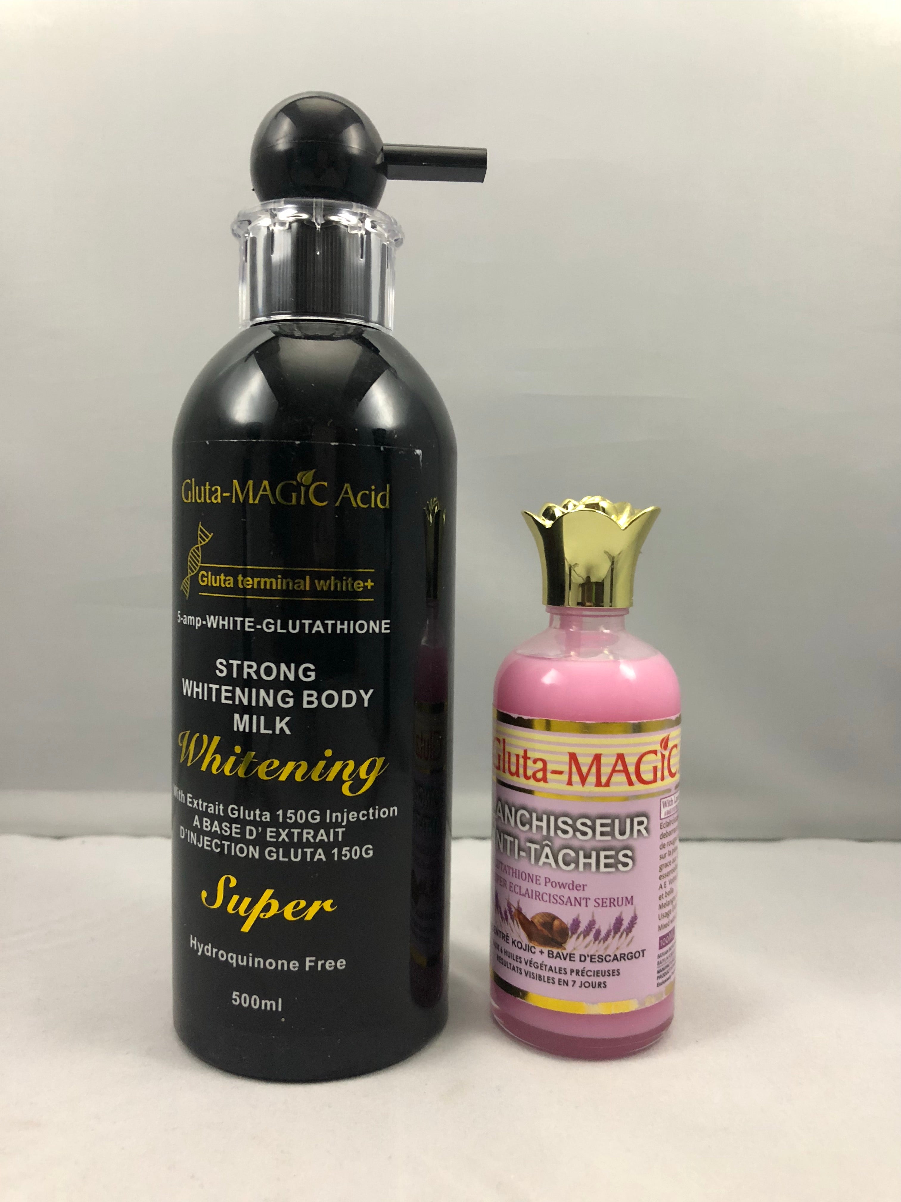 Gluta-Magic Terminal whitening Body milk 500ml and serum Afro Body Glow Gluta-Magic Terminal whitening Body milk 500ml and serum Afro Body Glow