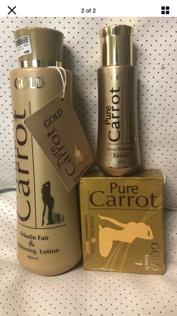 Pure carrot gold set: Lotion, Serum and soap