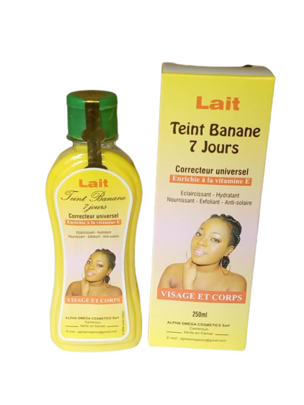 Teint Banane 7 Jour Lait Correcteur Universel Visage Et Corps Original 250ml