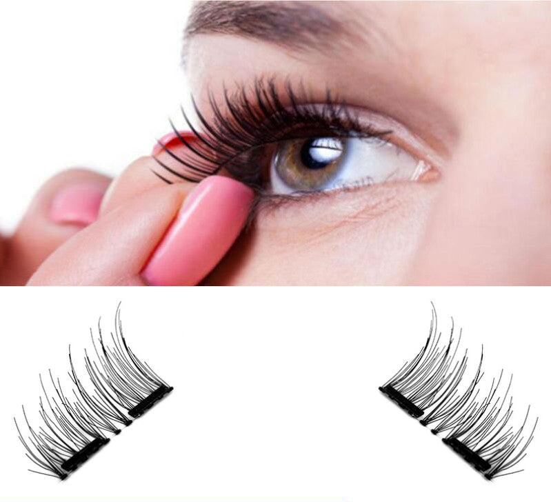 Compatible with Apple, False Eyelashes 6D Magnetic Eye Lashes Double Magnet Fake EyeLashes Hand Made Strip Lashes cilios posticos