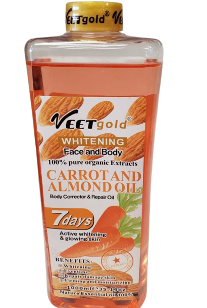 Veet gold whitening face and body corrector oil with Carrot and almon