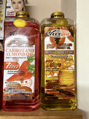 Veet gold whitening face and body corrector oil with Carrot and almon