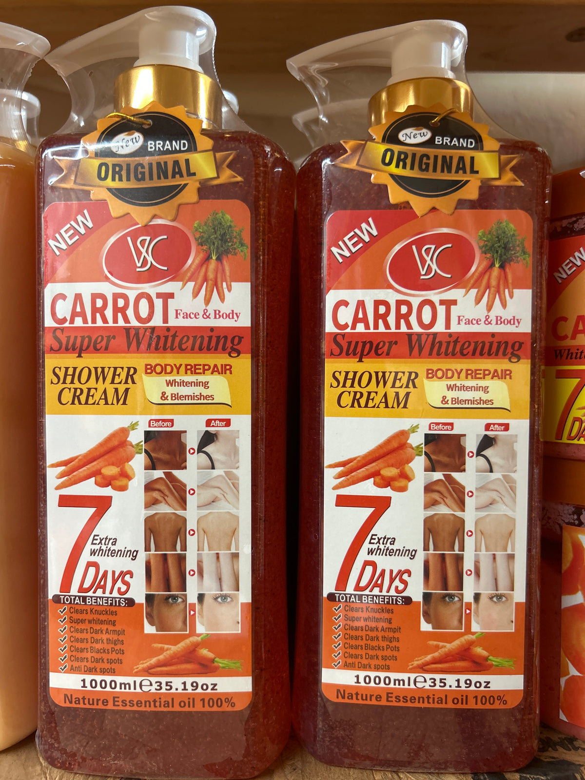 Carrot Super Whitening Shower Cream, 1000ml