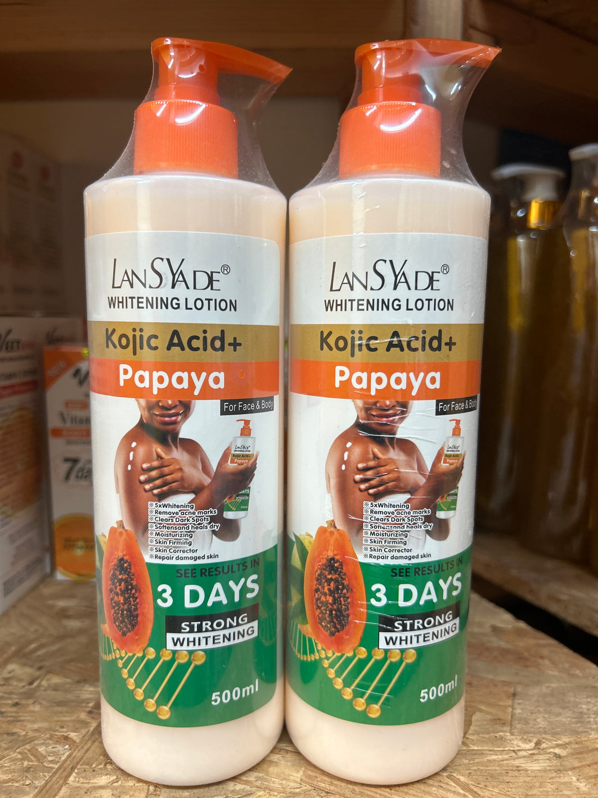 Kojic Acid+ Papaya Whitening Lotion, 500ml