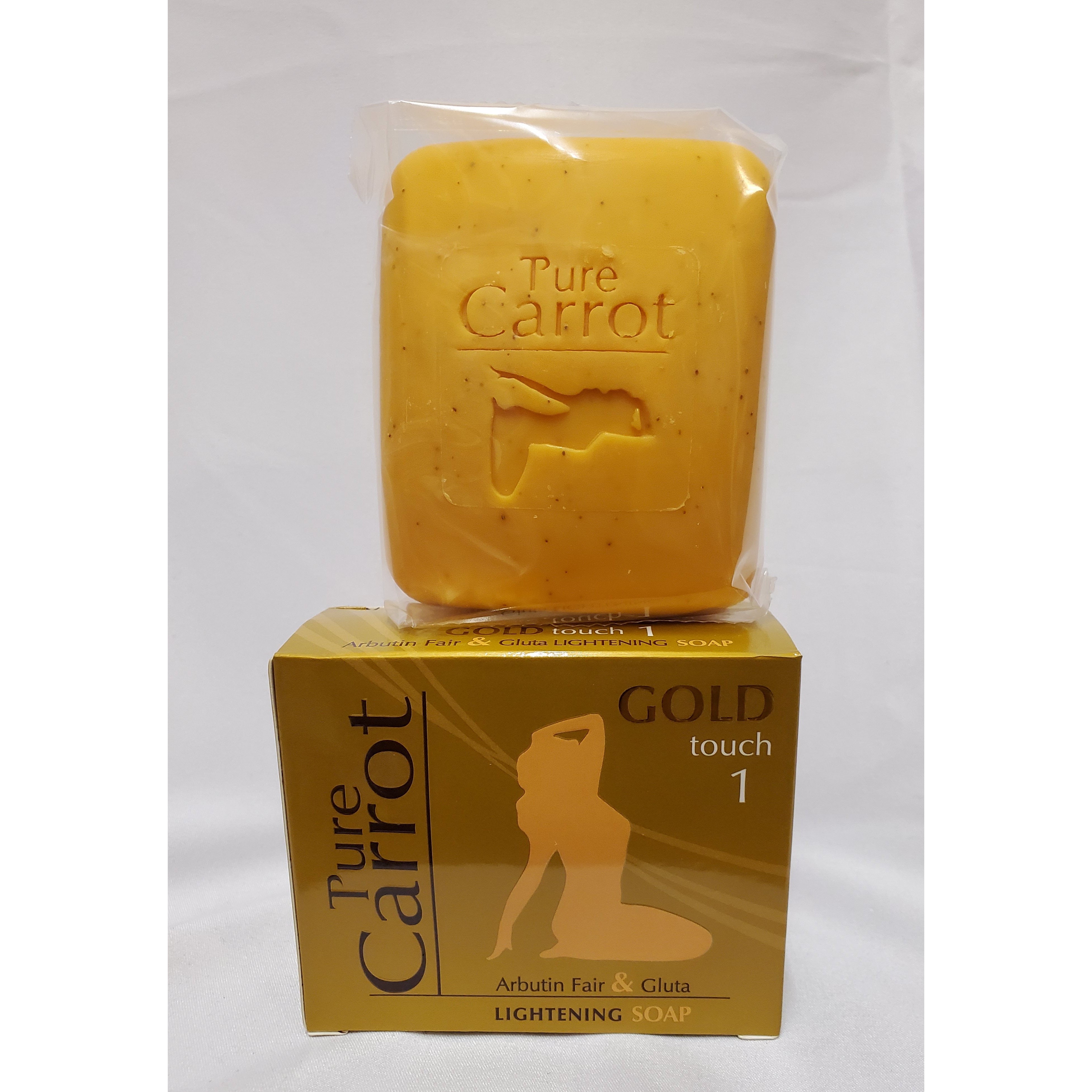 PURE CARROT GOLD ARBUTIN FAIR & GLUTA LIGHTENING SOAP - Afro Body Glow