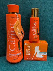 PURE CARROT WHITENING BODY CARE LOTION  SET ( LOTION, SERUM &SOAP) 3-PIC SET - Afro Body Glow