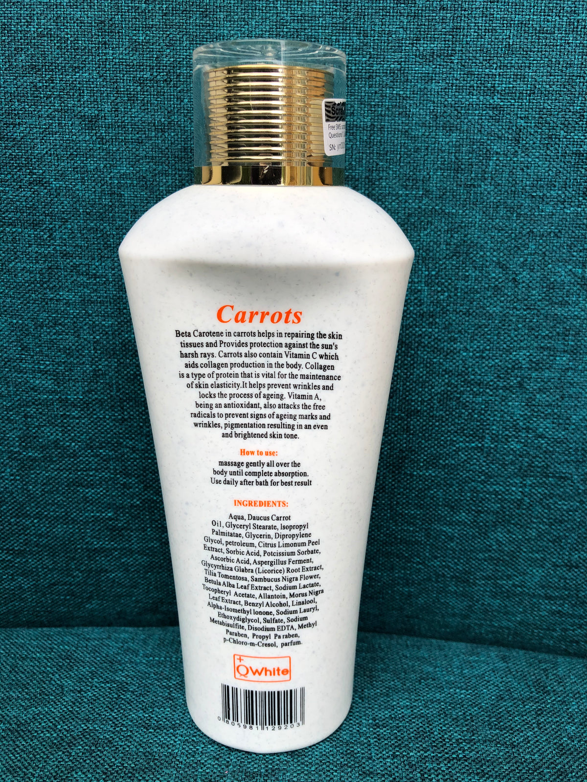 QWhite Paris Carrotte Lightening Lotion 350ml - Afro Body Glow