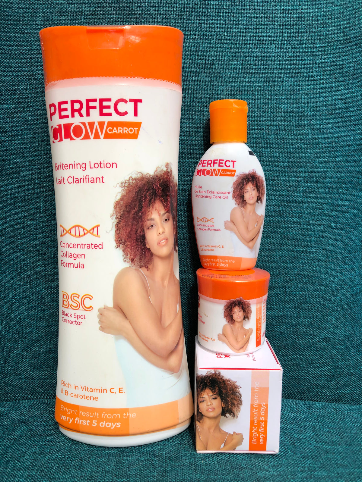 Perfect Glow Brightening Set: Lotion, Oil, Cream - Afro Body Glow