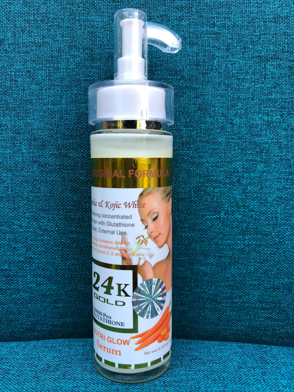 Nutri Glow Gluta & Kojic 24K Gold 150000Pro Glutathione Serum Afro Body Glow Nutri Glow Gluta & Kojic 24K Gold 150000Pro Glutathione Serum Afro Body Glow