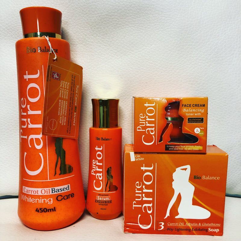 Pure Carrot Bio Balance Carrot Oil Based Set: Lotion 450ml, Serum, Soap and Cream