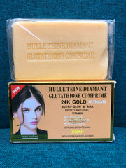 Savon Teint Diamant Glutathione Comprime 24k Gold Soap 250g With Soybean Isoflavones - Afro Body Glow