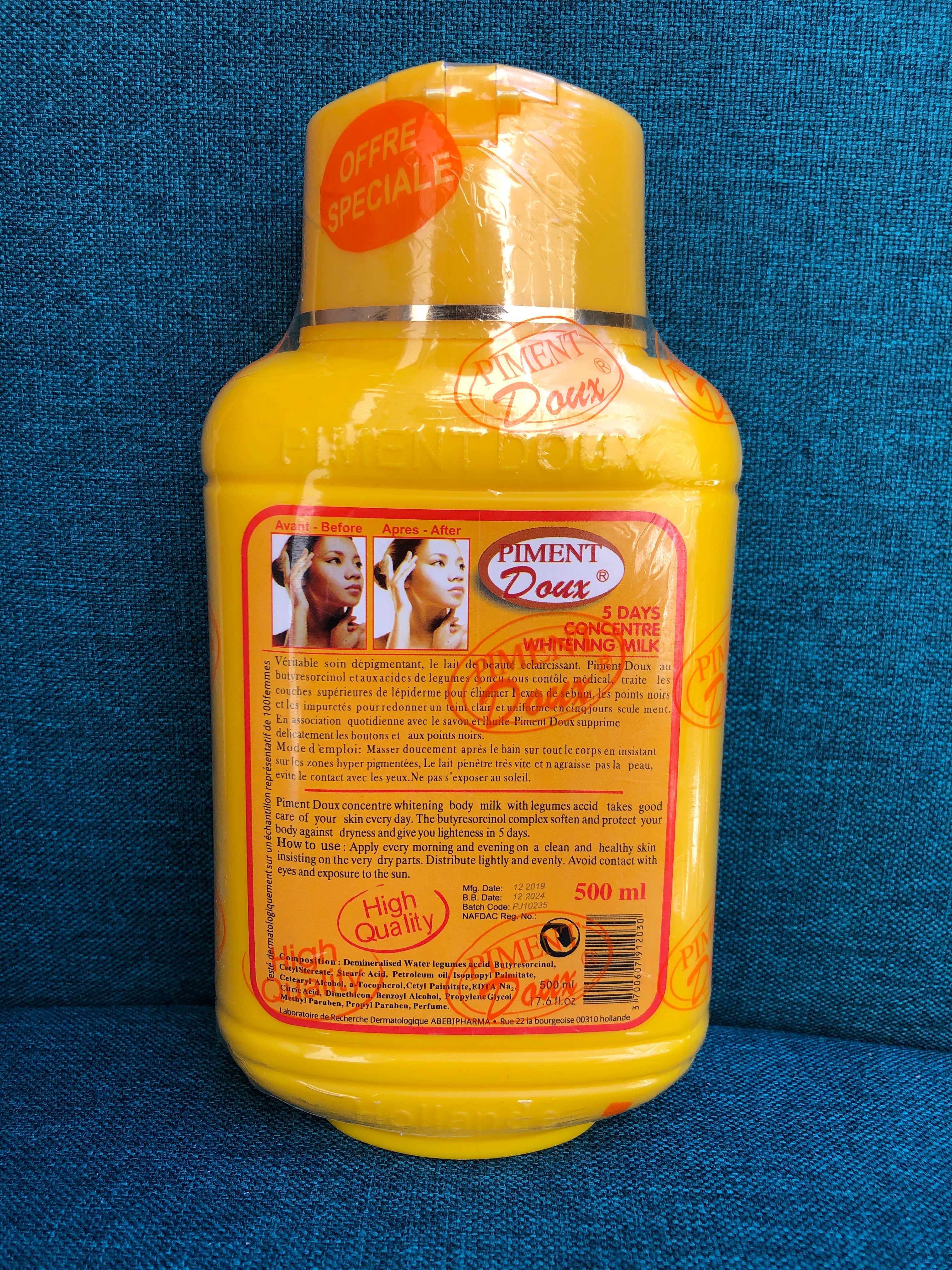 Piment Doux Extra Whitening Body Milk 500ML - Afro Body Glow