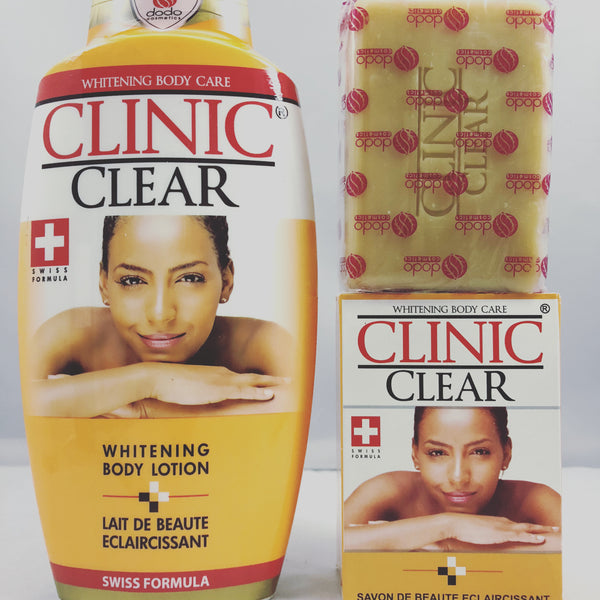Clinic Clear Whitening Body Lotion 500ml and Soap.
